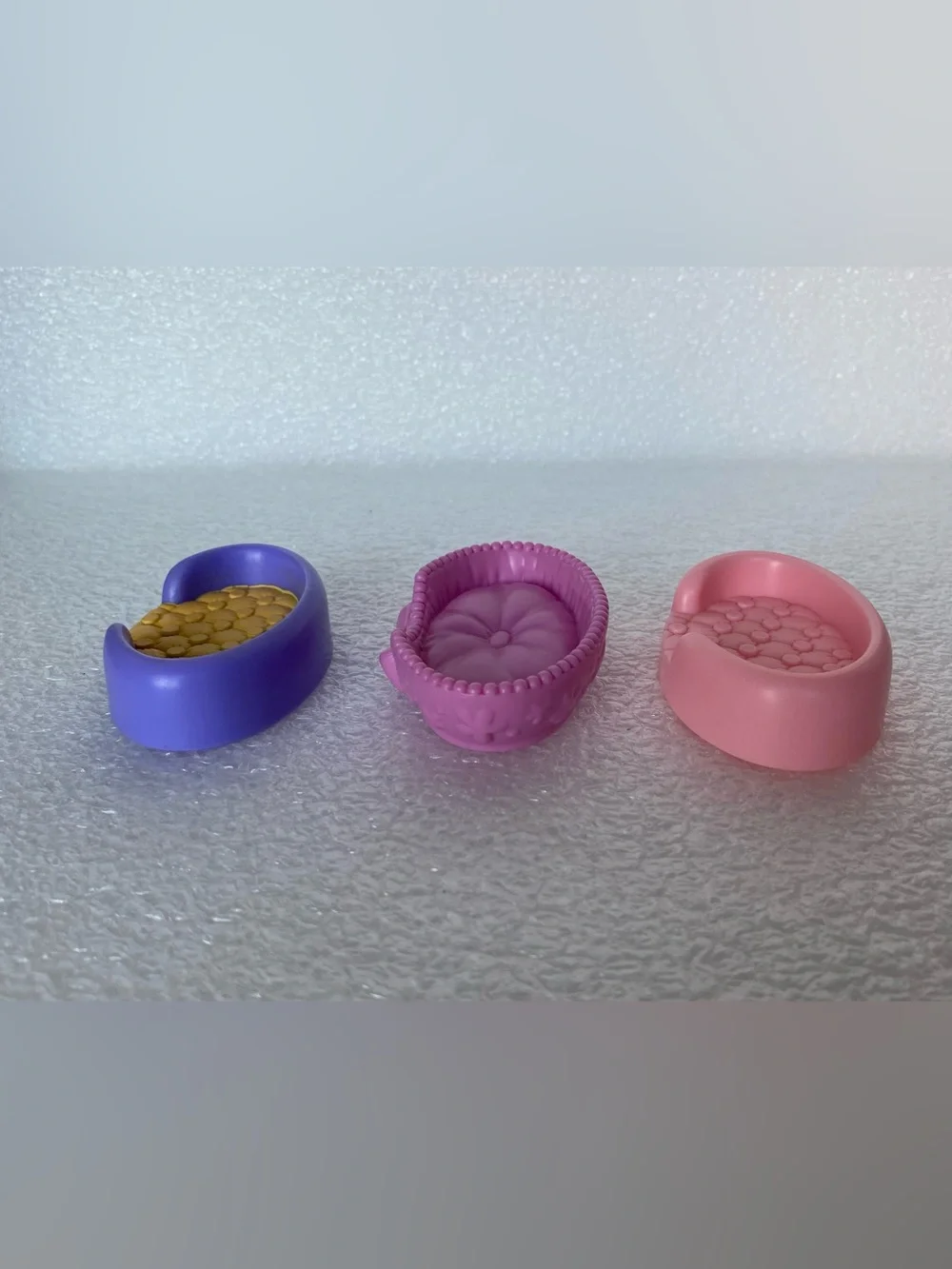 Set of 3 Vintage Littlest Pet Shop LPS Basket Beds